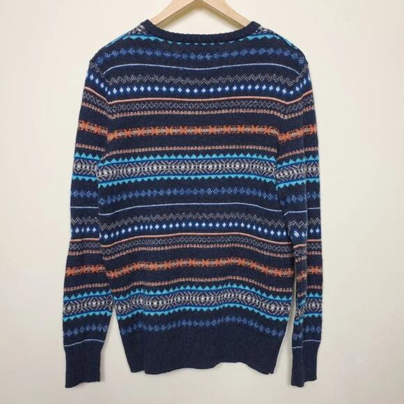 Urban Pipeline Nordic Fair Isle Wool Blend Sweater Womens Size S Navy Multicolor - Picture 2 of 5